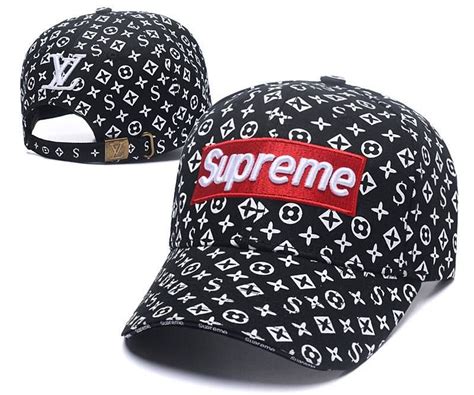 fake basball hat supreme lv|genuine supreme hat.